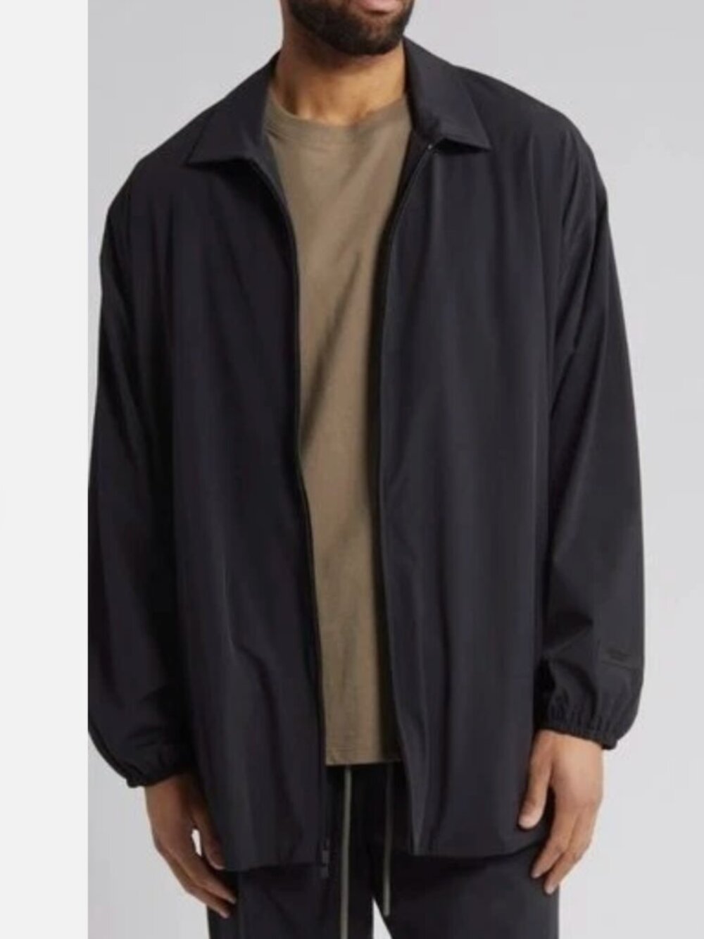 Fear of God Essentials Oversize Stretch Nylon Zip Jacket Black S